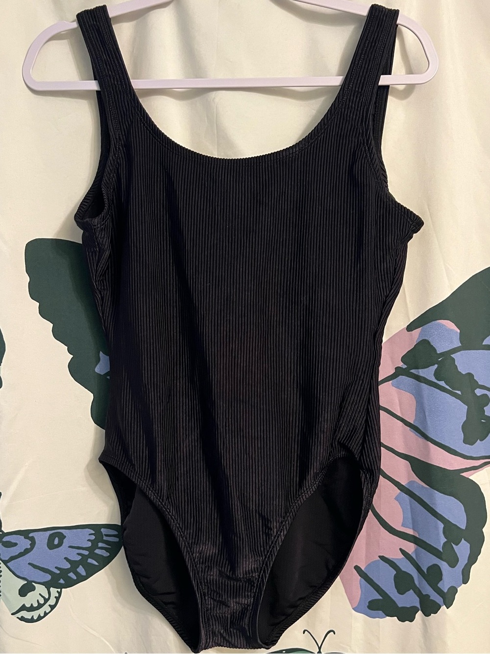 Vintage Catalina Black Ribbed One-Piece Swimsuit